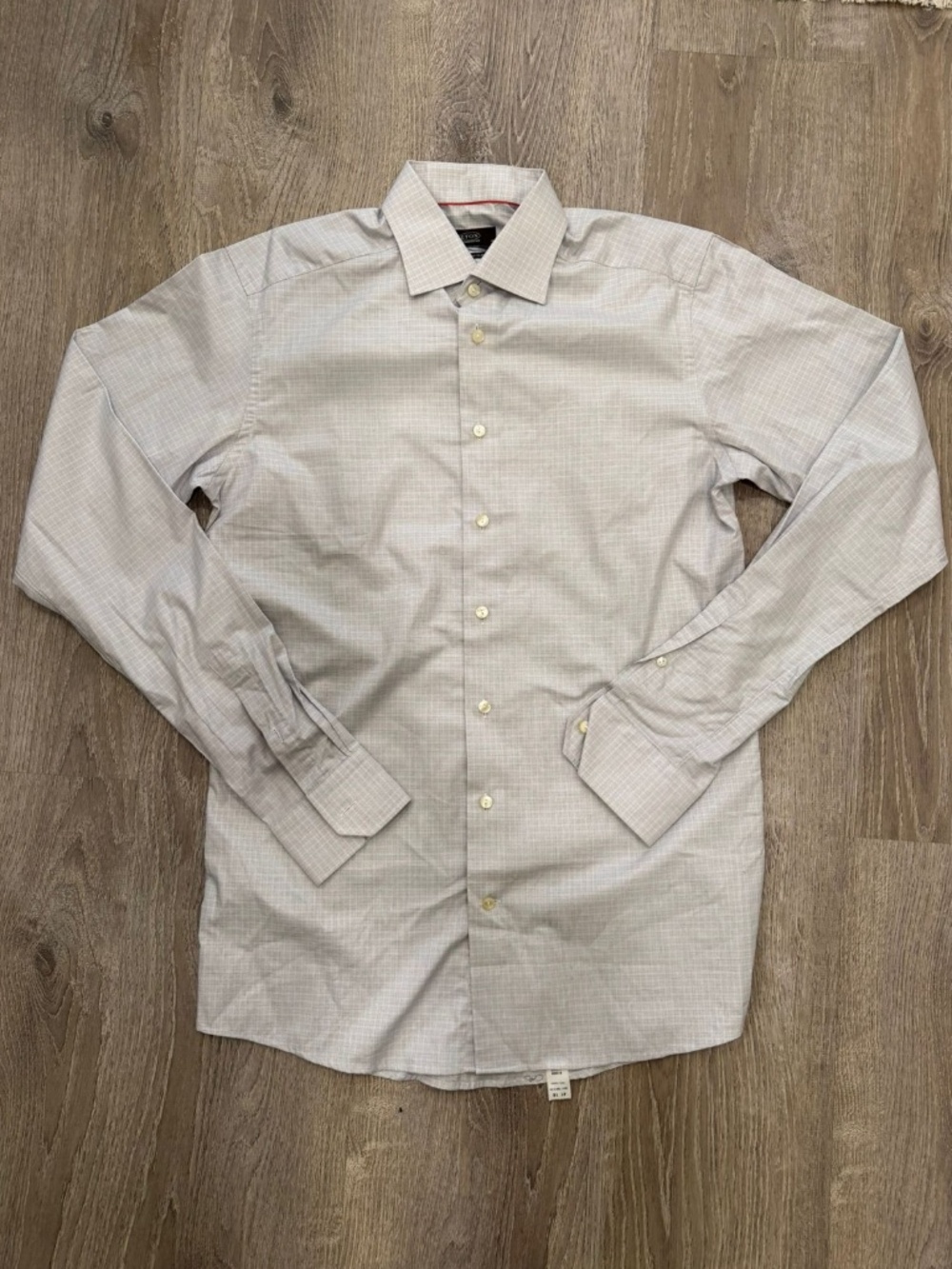 Eton Slim Fit Extra Long Sleeve Dress Shirt Tan Micro-Check 16 / 41